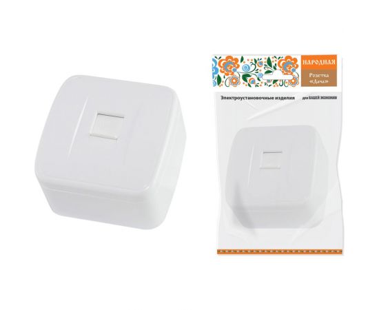 Компьютерная розетка TDM RJ-45 открытой установки IP20, белая Дача Народная SQ1824-0011 