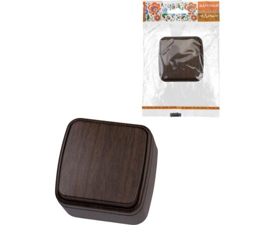 Выключатель TDM 1-кл. открытой установки IP20 10А, венге ""Дача"" Народная SQ1824-0041 