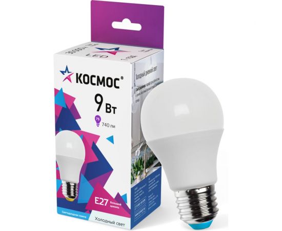 Светодиодная лампа КОСМОС A55 E27 13W 174-265V 6500K, LkecLED9wA55E2765 