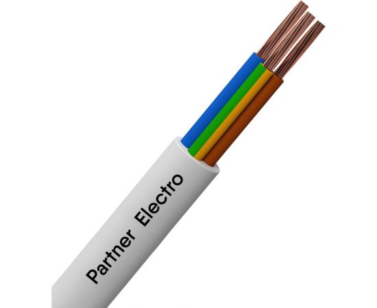 Провод Партнер-электро ПВСнгА-LS 3x1,5, ГОСТ, белый, 50м P021G-03NP05MC-B050WT 