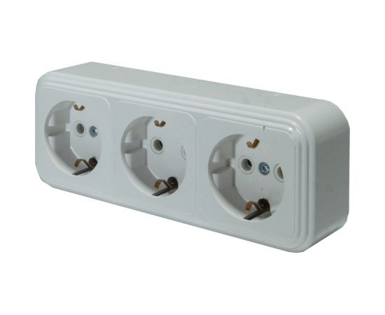 3-местная розетка SVET RA 16-365-Белый открытой установки с заземлением EV0311-0019 