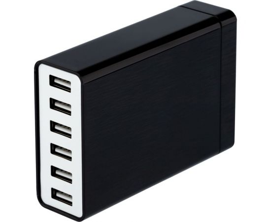 Сетевое зарядное устройство REXANT 6хusb, 1000ma, черное 16-0287 