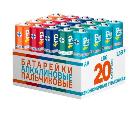 Алкалиновая батарейка CP LR 6, 20 штук MIX 5029125 