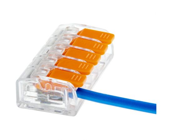 Соединительные монтажные клеммы duwi с рычажком прозрачные СМК 223-415 25мм2 50 шт. 26748 5 – изображение 5