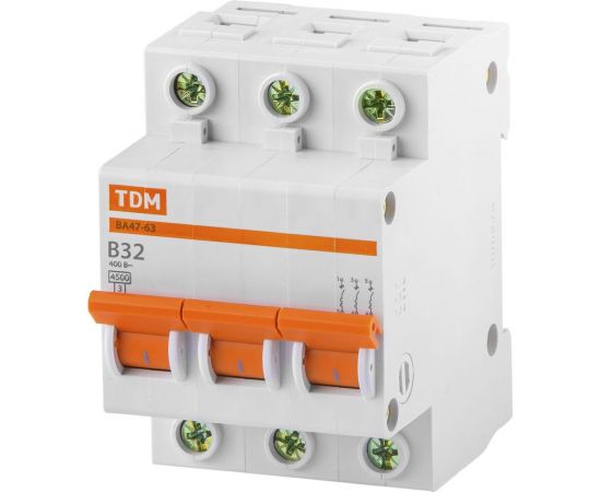 Автоматический выключатель TDM ВА47-63 3Р 32А 4,5кА х-ка B SQ0218-0058 – изображение 8