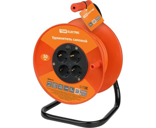 Силовой удлинитель TDM УКз16-004 4 места/30м, ПВС 3х1,5 SQ1301-0534 – изображение 4