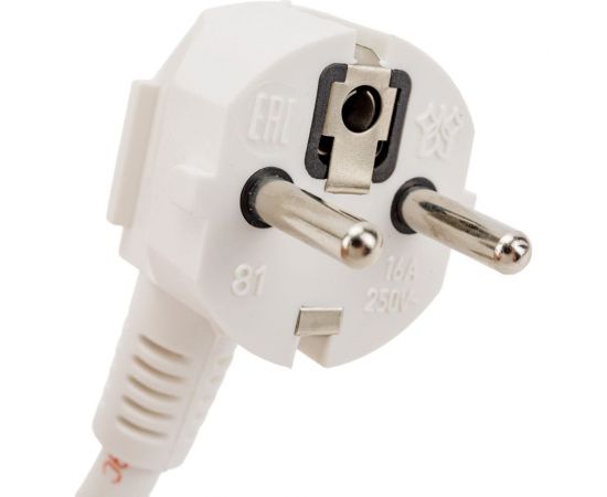 Сетевой шнур СПб УПП-5 с вилкой, ПВС, 3x1,5-81, белый, 2,0 м 99928433 – изображение 4