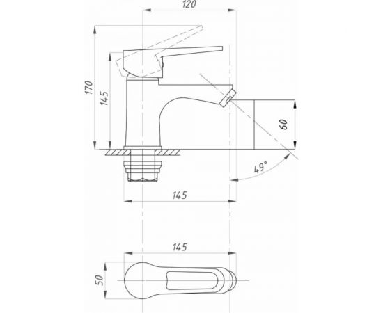 Смеситель для раковины Профсан ПСМ тип ГОСТ См-УмОЦБА PSM-759-044 – изображение 2