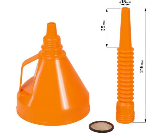 Воронка D-135 мм, гибкий носик 350 мм, латунная сетка, в пакете с навершием APF-07 – изображение 2