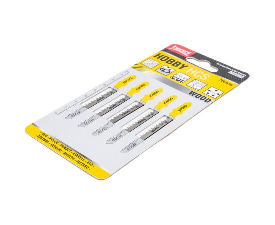 Пилки ""hobby"" по дереву 5 шт, 76 мм для лобзика BEOROL 245305 – изображение 2