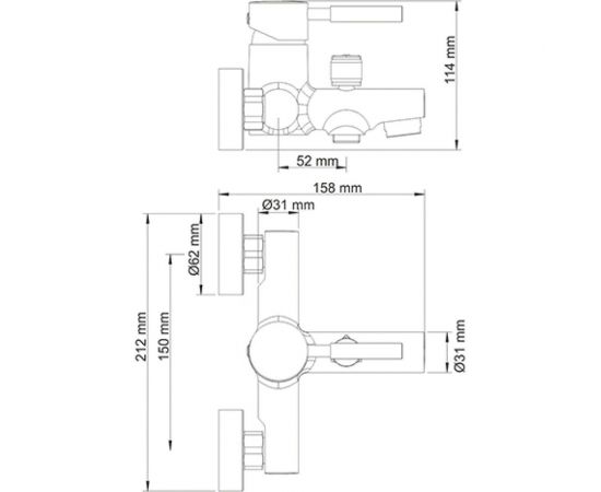 Смеситель для ванны WasserKRAFT Main с коротким изливом 4101 – изображение 2