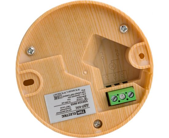 Датчик движения TDM ДДП-03С ""ЭКО"" 1200Вт, 10-900с, 6м, 3+Лк, 120 сбоку+360 сверху градусов, IP33, сосна SQ0324-0043 – изображение 2