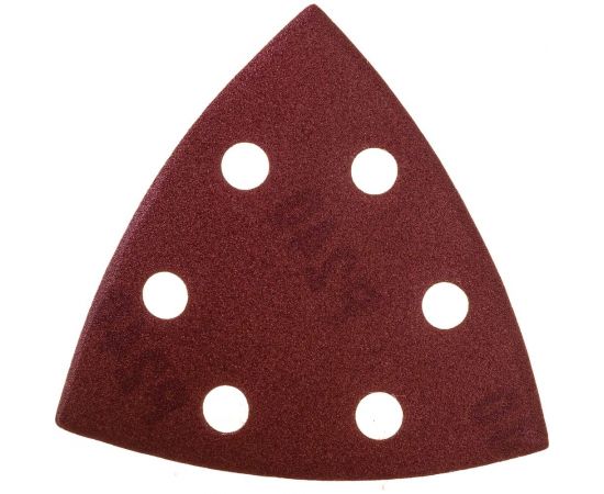 Треугольник абразивный на ворсовой подложке под липучку (5 шт; 93 мм; P240; 6 отв) MATRIX 73866 