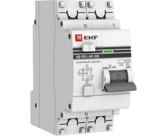 Дифференциальный автомат EKF PROxima АД-32 селективный, 1P+N, 40А/100мА, SQ DA32-40-100S-pro 