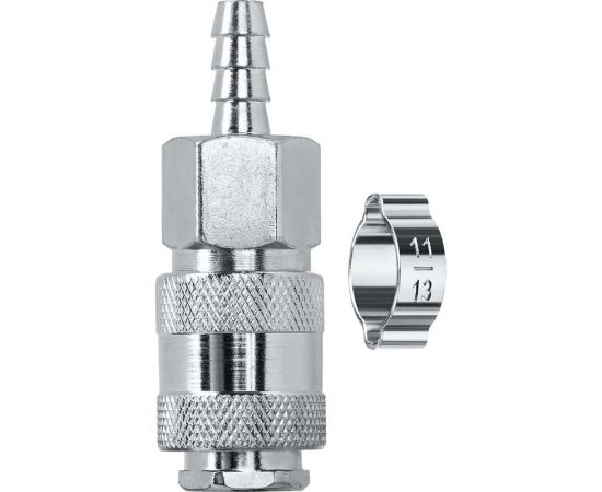 Переходник KRAFTOOL штуцер ""елочка"" 8 мм - рапид муфта, с хомутом 06596-08 