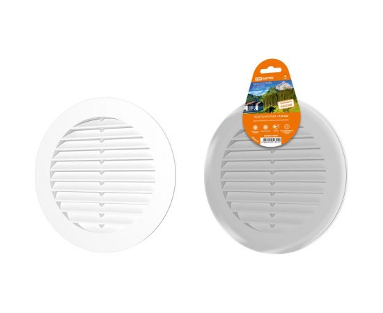 Решетка круглая с москитной сеткой и фланцем (200 мм, диаметр дымохода 150 мм, белая) TDM SQ1807-0094 