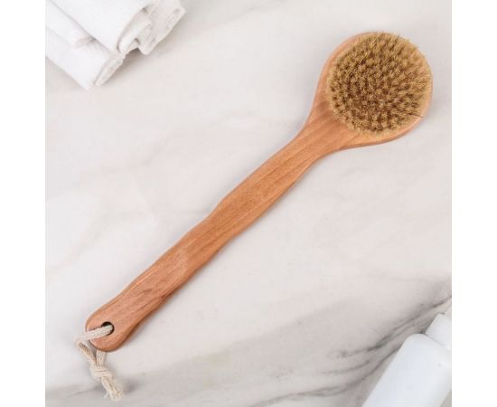 Щетка для тела с ручкой СИМАЛЕНД натуральная щетина 4095254 