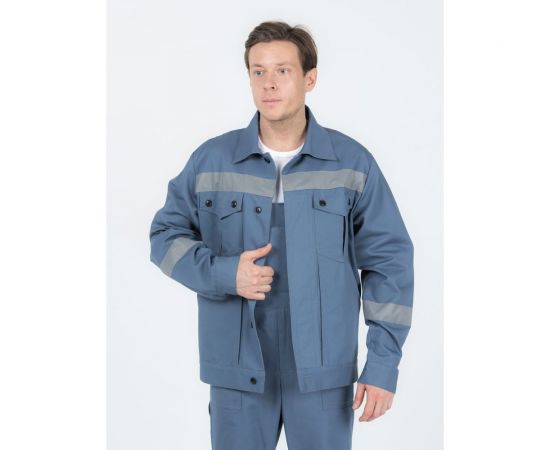 Мужской летний костюм с полукомбинезоном ООО ТД Пермодежда, серый, 96-100, 158-164 арт.864.865.4-1 