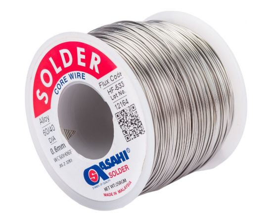 Припой (0.6 мм, 0.25 кг, Sn60/Pb40, HF533 флюс RMA) ASAHI 00-00001189 – изображение 4