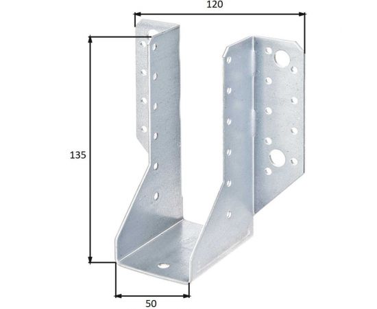 Держатель балки GAH ALBERTS перфо., оц., 50x134 мм 335120 – изображение 6