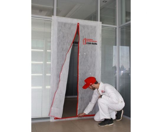 Временная пленочная дверь 100х220 см с молнией типа L вариант 1 СТОП-ПЫЛЬ 201801 – изображение 3