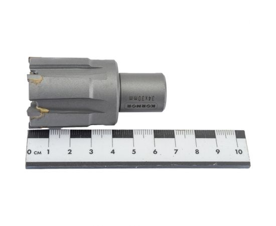 Сверло корончатое TCT Rail (34х30 мм; Weldon 19) KORNOR 10630034 – изображение 2