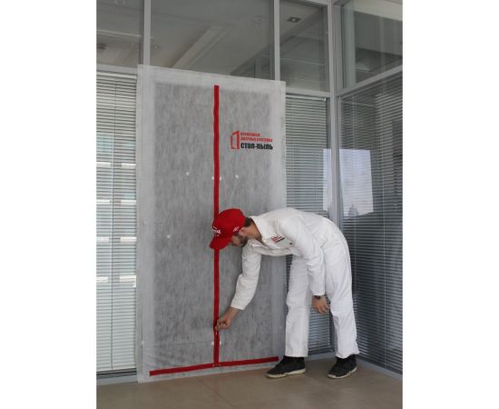 Временная пленочная дверь 100х220 см с молнией типа L вариант 1 СТОП-ПЫЛЬ 201801 – изображение 6