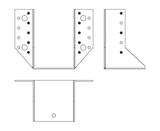 Держатель балки GAH ALBERTS перфо., оц., 50x134 мм 335120 – изображение 2