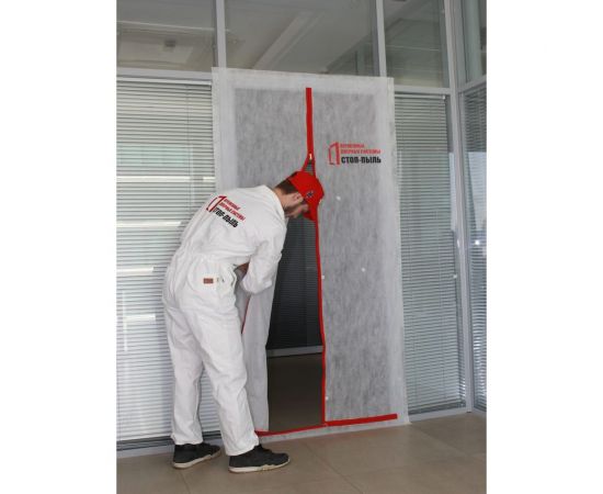 Временная пленочная дверь 100х220 см с молнией типа L вариант 1 СТОП-ПЫЛЬ 201801 – изображение 2