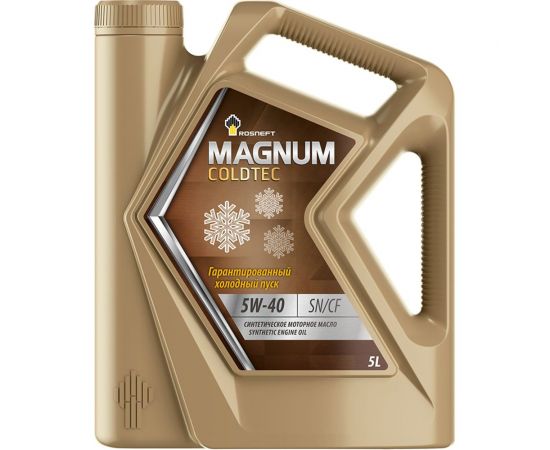 Моторное синтетическое масло Роснефть Magnum Coldtec 5W-40 API SN/CF, канистра 5 л 40813850 