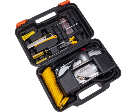 Автомобильный усиленный двухпоршневой компрессор REXANT в кейсе, с набором инструментов, 60 л/мин, 10 атм 80-0524 – изображение 10