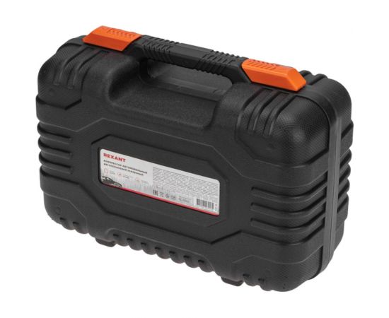 Автомобильный усиленный двухпоршневой компрессор REXANT в кейсе, с набором инструментов, 60 л/мин, 10 атм 80-0524 – изображение 2