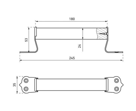Дверная ручка-скоба ООО Комус УЗК Секрет РСД-180 круглая, светлое дерево 1685155 – изображение 2