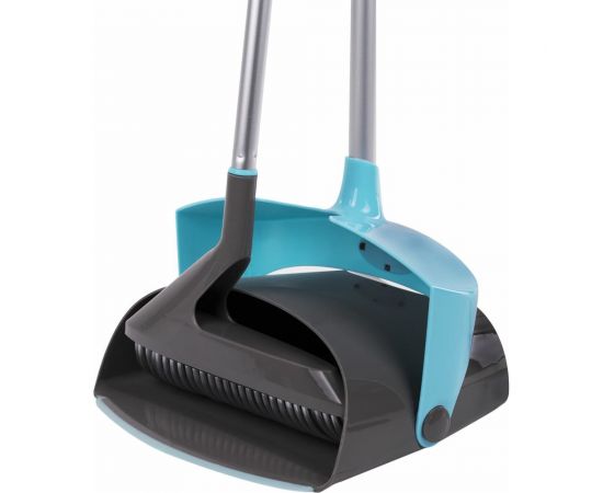 Совок для мусора с крышкой-ловушкой и щеткой-сметкой LAIMA Home алюминиевая ручка 93 см 606804 – изображение 3