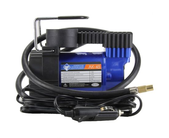 Компрессор Nova Bright АК-45, до 45 л/мин., 100 PSI, 12В, синий металлический корпус, пластиковый кейс, цифровой манометр, автостоп 36449 – изображение 7