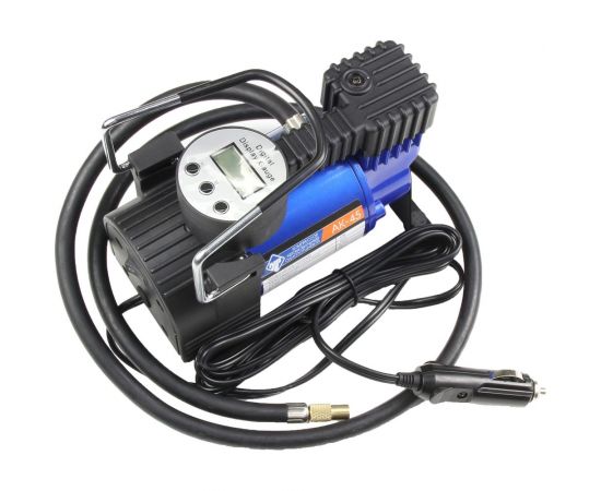 Компрессор Nova Bright АК-45, до 45 л/мин., 100 PSI, 12В, синий металлический корпус, пластиковый кейс, цифровой манометр, автостоп 36449 – изображение 5