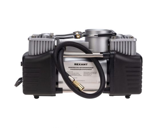 Автомобильный усиленный двухпоршневой компрессор REXANT в кейсе, с набором инструментов, 60 л/мин, 10 атм 80-0524 – изображение 5