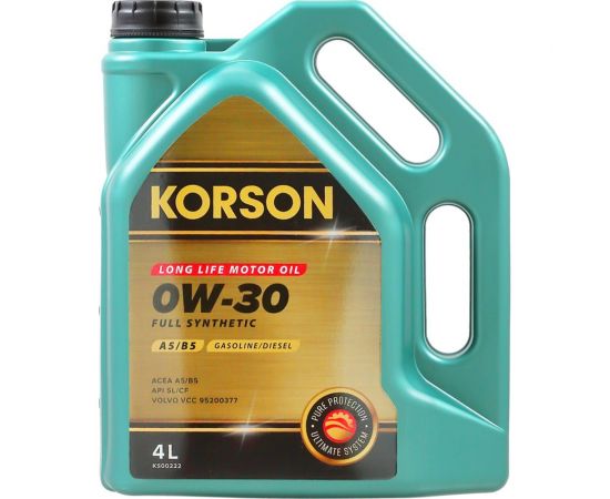 Моторное масло KORSON 0W-30 синтетическое, 4 л KS00222 