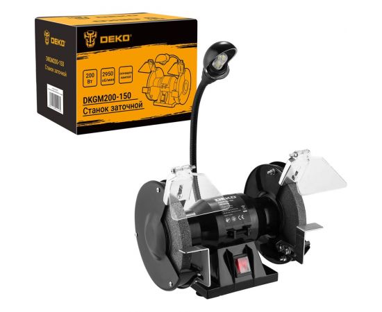 Заточной станок DEKO DKGM200-150, с лампой 063-4323 