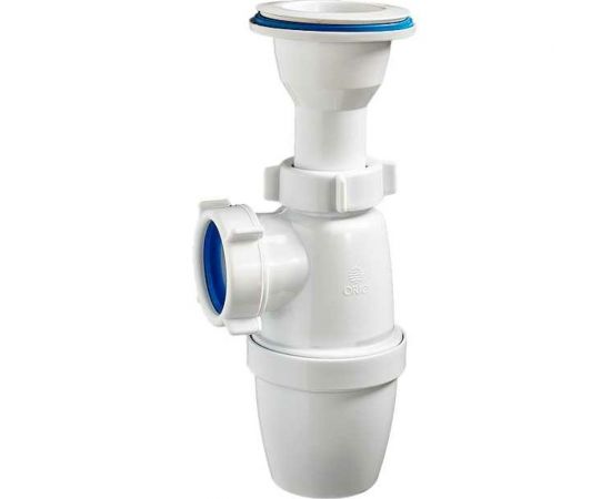 Бутылочный сифон ORIO малый корпус с литым выпуском 1 1/2 40 с пластиковой решеткой D-70мм А-7201 