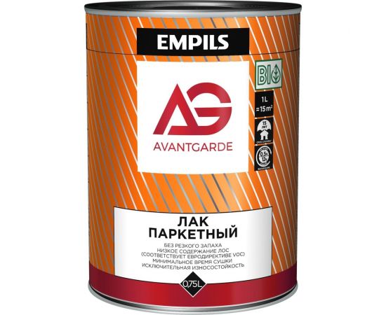 Паркетный лак Avantgarde высокой твердости, глянцевый, бесцветный, 0.75 л, 0.8 кг 77436 