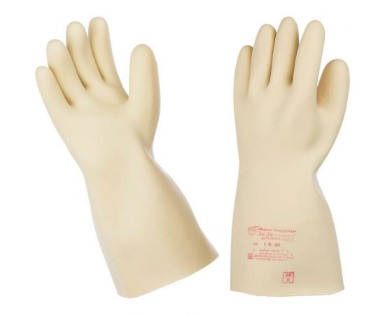 Диэлектрические латексные бесшовные перчатки ООО Комус класс защиты 0, размер 4, 1 пара 1382854 