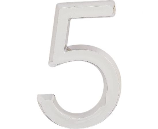 Самоклеящаяся цифра FUARO "5" ABS (50x37) CP хром 46907 – изображение 3