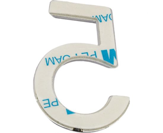 Самоклеящаяся цифра FUARO "5" ABS (50x37) CP хром 46907 – изображение 2