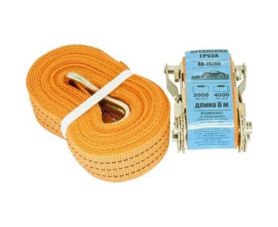 Стяжка для груза с храповиком АВТОСТОП 4000/2000 кг, 6 м, 50 мм AB-78206 
