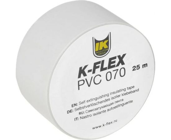 Лента для теплоизоляции K-FLEX 025-025 PVC AT 070 white R850CG020007W 