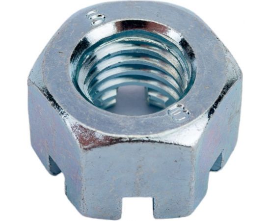 Корончатая гайка ЦКИ DIN 935 М10, прорезная, 8, Ц, SW 17, уп. 50 шт. 64021 – изображение 2