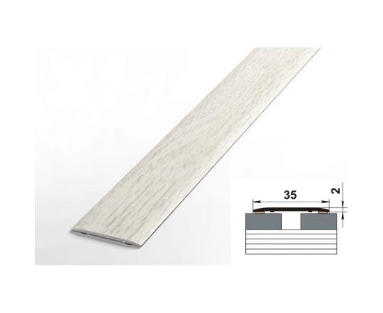 Порог прямой алюминиевый (35 мм; 0.9 м; ламинированный; дуб кристмас) Лука УТ000028395 – изображение 2