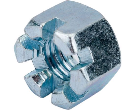 Корончатая гайка ЦКИ DIN 935 М10, прорезная, 8, Ц, SW 17, уп. 50 шт. 64021 – изображение 3