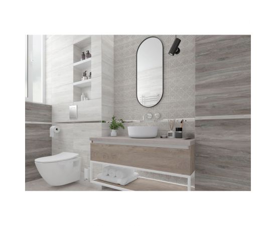 Керамическая настенная плитка LAPARET Flint светло-серый, 30x60 см, 1,8 кв. м, 10 плиток в упаковке х9999285766 – изображение 4